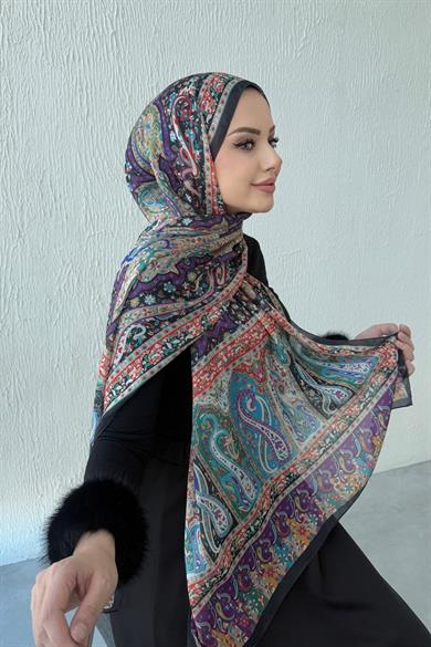 Purple Bergüzar Authentic Indian Silk Shawl