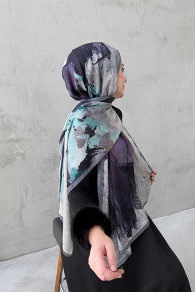 Mor Feriha Kumlu İpek Şal