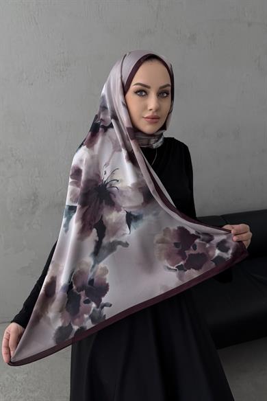 Mürdüm Roesa Kumlu İpek Şal