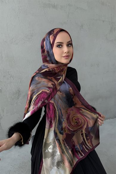 Plum Sahara Sand Silk Shawl