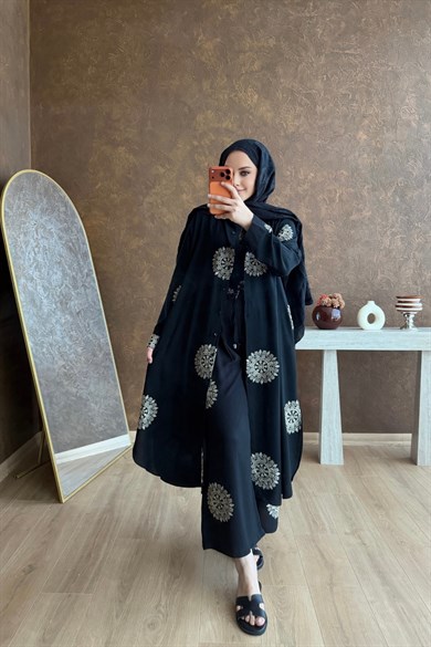 Pamuk Keten Takım Dubai Siyah