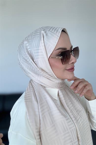 Piramit Desen İpeksi Jakar Şal Deniz Kabuğu