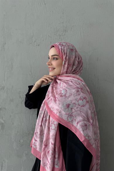 Pudra Nergis Koza %100 Pamuk Şal 