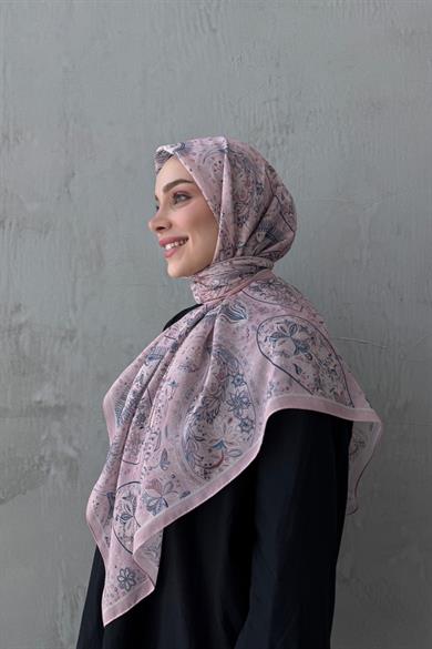 Pudra Şehvar Bohem Modal İpek Şaleşarp