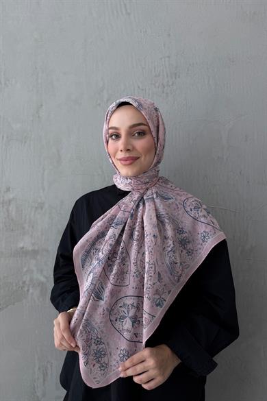 Pudra Şehvar Bohem Modal İpek Şaleşarp