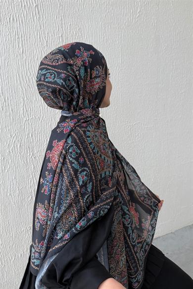 Renkli Mihrimah Bohem Modal İpek Şal