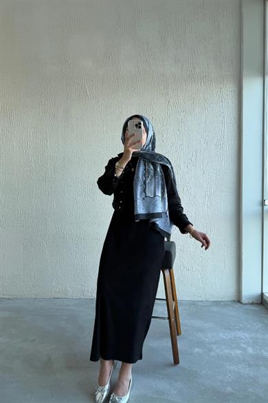 Ribana İçlik Elbise Siyah