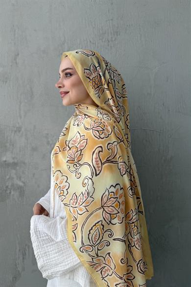 Sarı Gardenia Modal İpek Şal