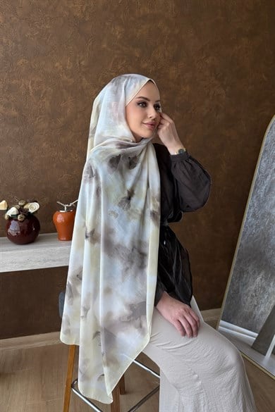 Sarı Kaylin Babil İpeği İthal Şal 
