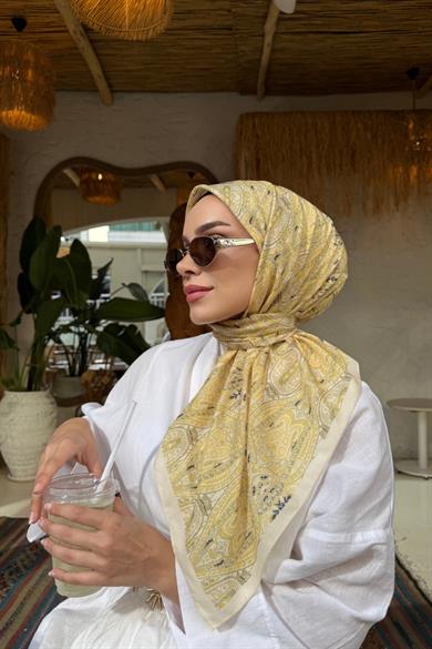 Sarı Loresa Modal İpek Eşarp