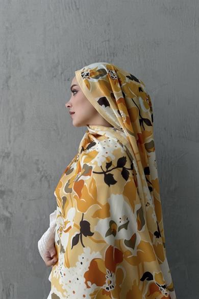 Sarı Rosa Modal İpek Şal