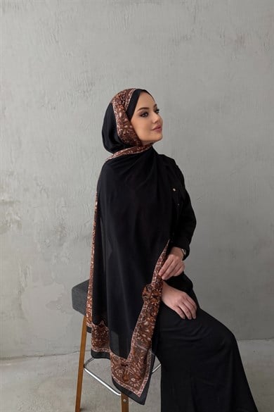 Siyah Asmin %100 Pamuk Şal 