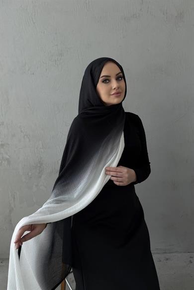 Siyah Degrade İthal Müslin Şal 