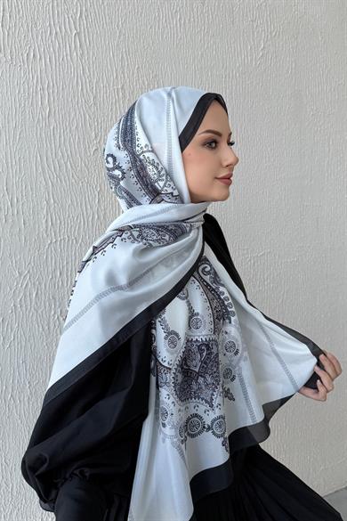 Siyah Etro Etnik Vual İpek Şal