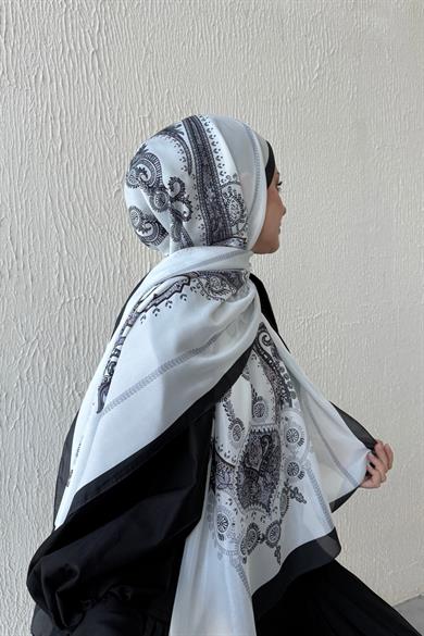 Siyah Etro Etnik Vual İpek Şal