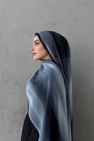 Siyah Feerla Kumlu İpek Şal