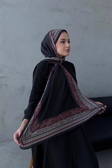 Siyah Feira Modal İpek Şal
