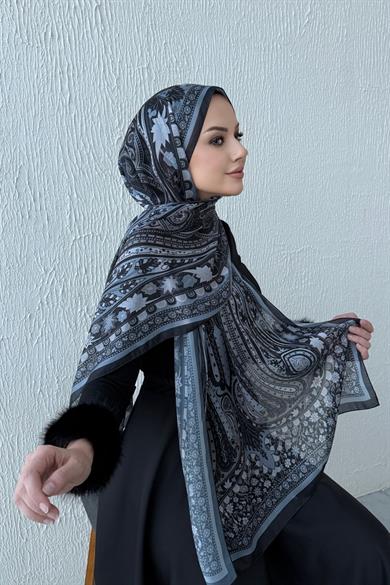 Black & Gray Etro Authentic Indian Silk Shawl