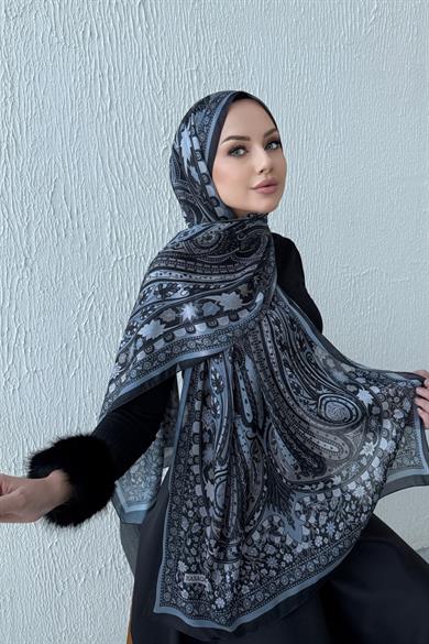 Black & Gray Etro Authentic Indian Silk Shawl