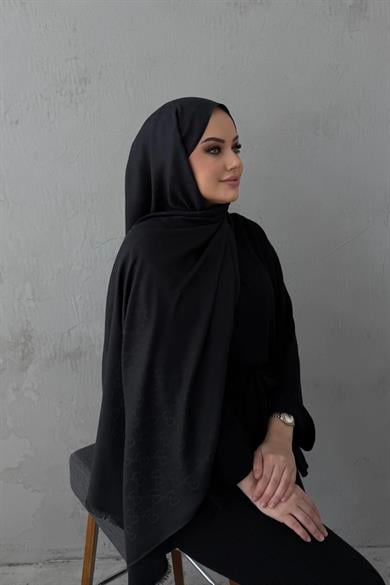Siyah Gucci Yün İpek Şal 