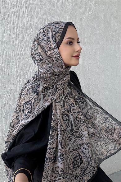 Siyah Harmoni Modal İpek Şal