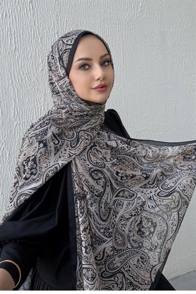 Siyah Harmoni Modal İpek Şal