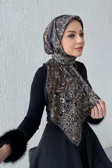 Siyah & Kahverengi Etro Modal İpek Şaleşarp