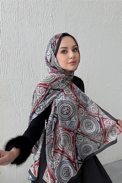 Black Kösem Indian Silk Shawl