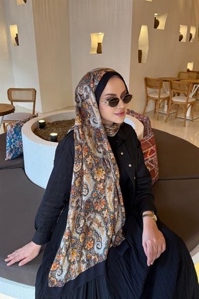 Siyah Laventa Koza %100 Pamuk Şal