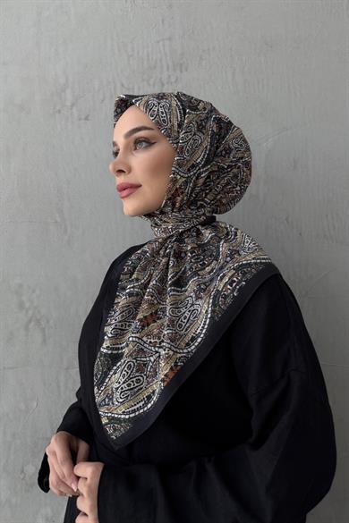 Siyah Loresa Modal İpek Eşarp