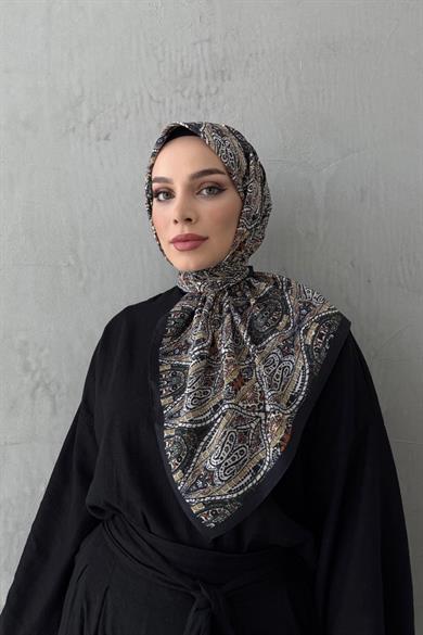 Siyah Loresa Modal İpek Eşarp