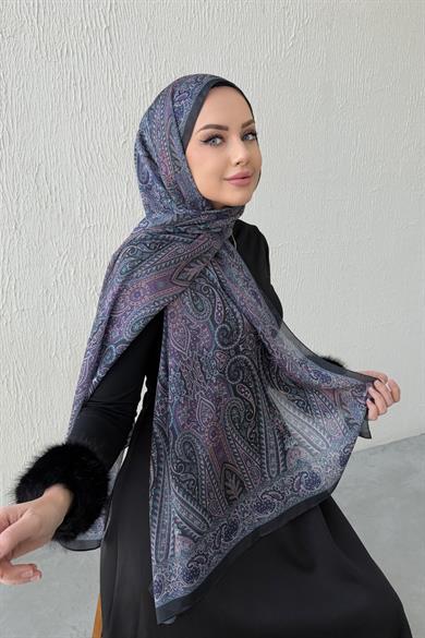 Black & Purple Authentic Indian Silk Shawl