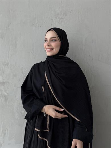 Siyah Müslin Biyeli Şal 