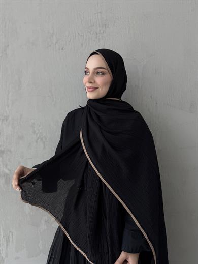 Siyah Müslin Biyeli Şal 