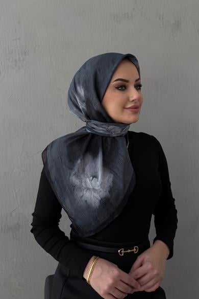 Siyah Narin Modal İpek Eşarp 
