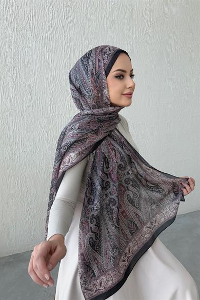 Black & Powder Authentic Indian Silk Shawl