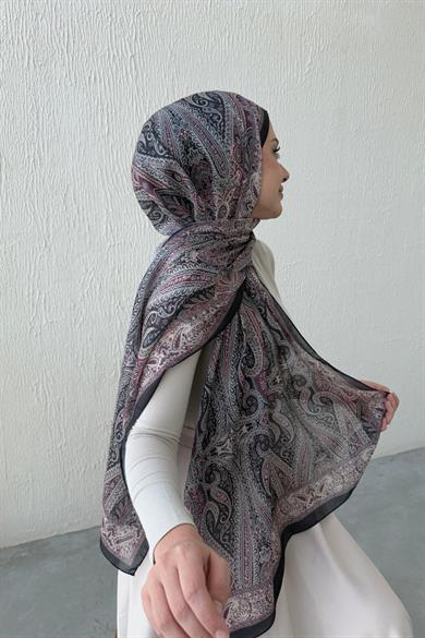 Black & Powder Authentic Indian Silk Shawl