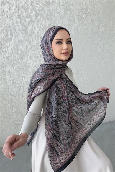 Black & Powder Authentic Indian Silk Shawl