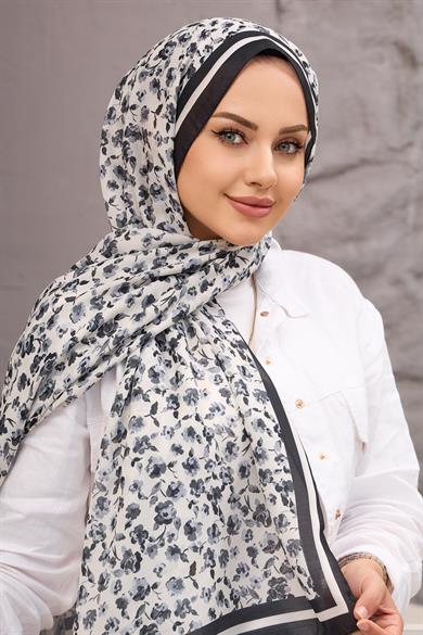 Siyah Yonca Dijital Soft Şal