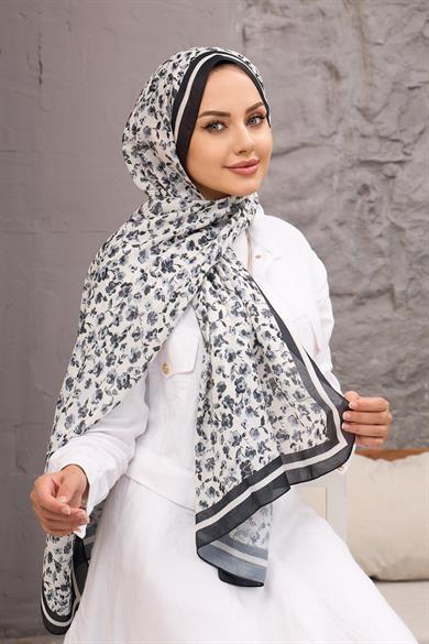 Siyah Yonca Dijital Soft Şal