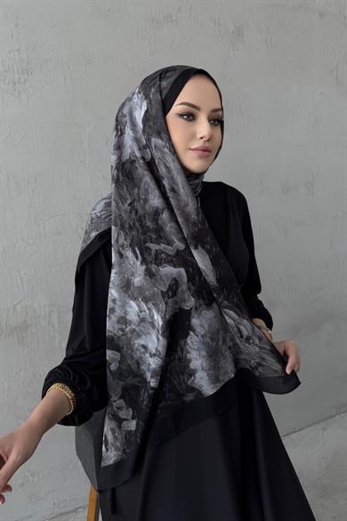 Siyah&Gri Tual Koza %100 Pamuk Şal