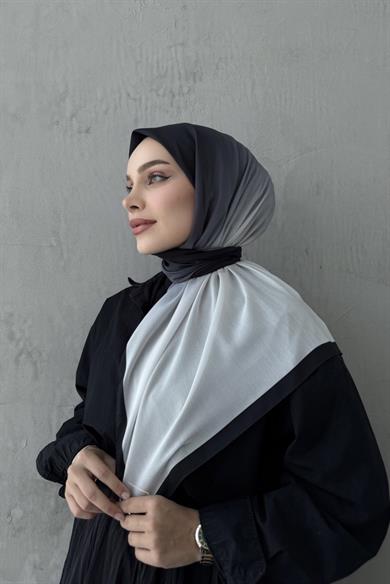 Siyah&Taş Degrade Modal İpek Eşarp