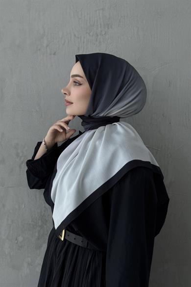 Siyah&Taş Degrade Modal İpek Eşarp