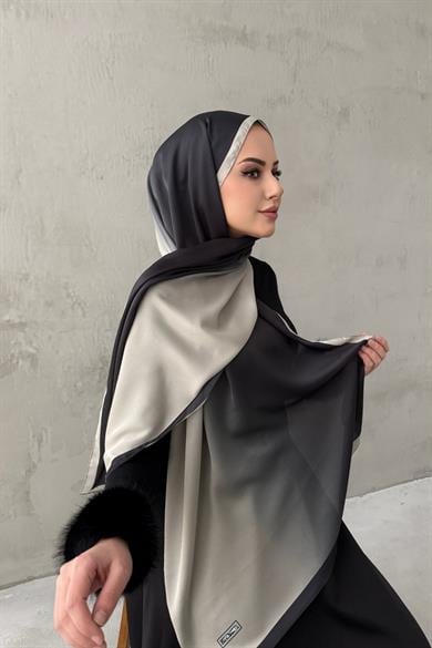 Siyah&Vizon Degrade Şal