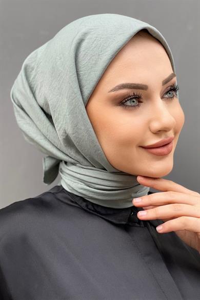 Soft Yeşil Pamuk Caz Eşarp