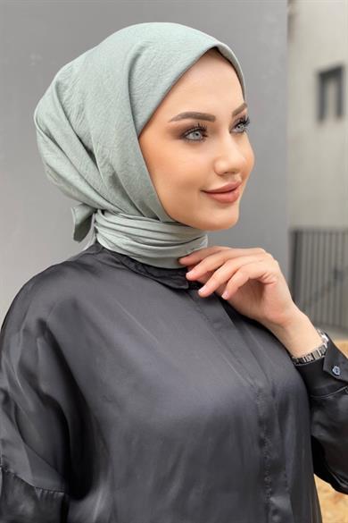 Soft Yeşil Pamuk Caz Eşarp