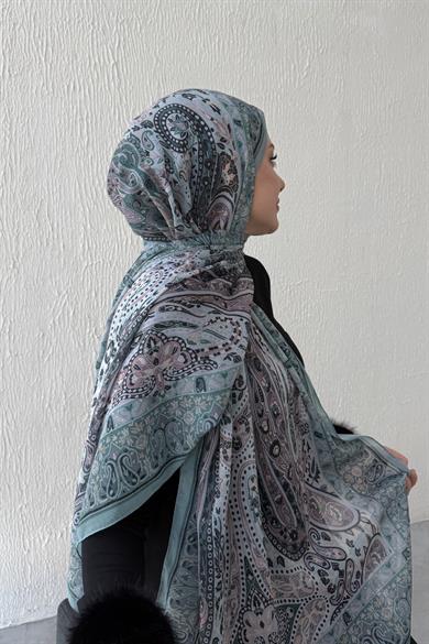 Su Yeşili Şazeli Bohem Modal İpek Şal