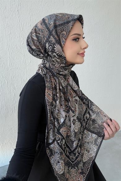 Sütlü Kahve Bohem Modal İpek Şaleşarp