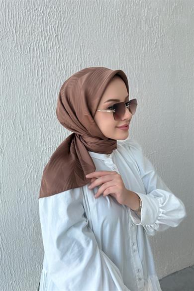 Sütlü Kahve Noya İpeksi Jakar Eşarp