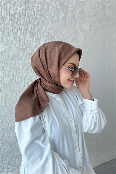 Sütlü Kahve Noya İpeksi Jakar Eşarp